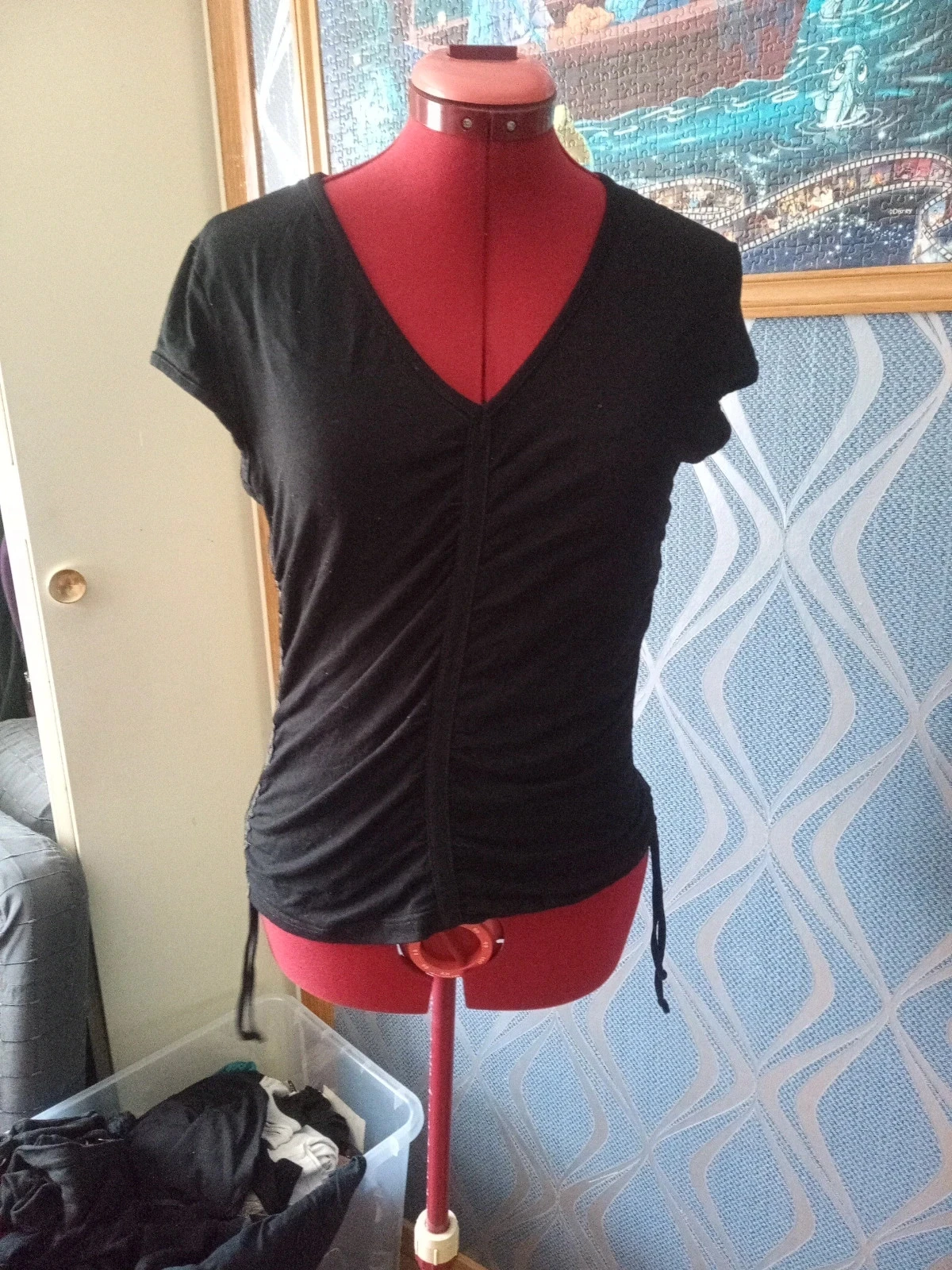 Top Preto Franzido e Ajustável – Estilo Y2K / Casual Chic – photo 2